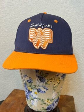 Academy Whataburger Doin It For The W NAVY BLUE ORANGE SnapBack Hat‎